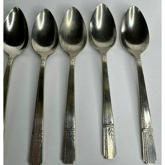 Oneida Grenoble Heirloom Plate Silver Tea Spoons Set Of 7 - Picture 2 of 8